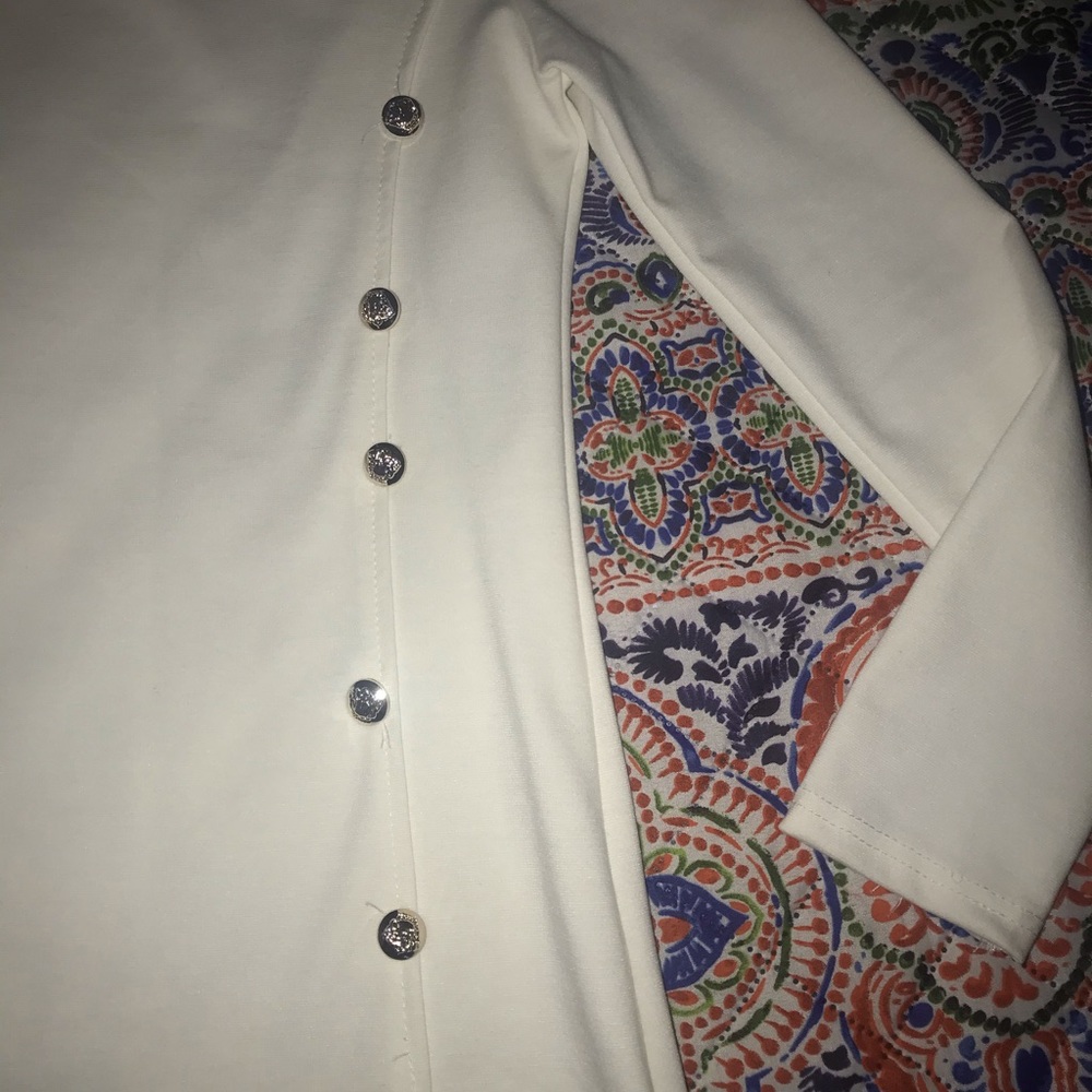 Classy White Sleeved Dress with Crown Buttons